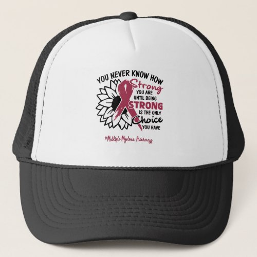 Multiple Myeloma Awareness Ribbon Support Gifts Trucker Hat