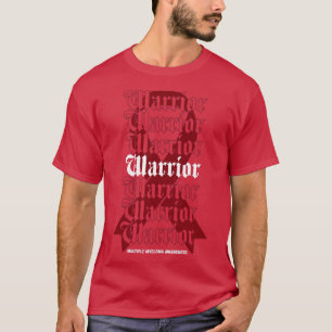 Multiple Myeloma Awareness Warrior Burgundy Ribbon T-Shirt
