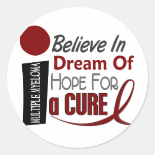 Multiple Myeloma BELIEVE DREAM HOPE Classic Round Sticker