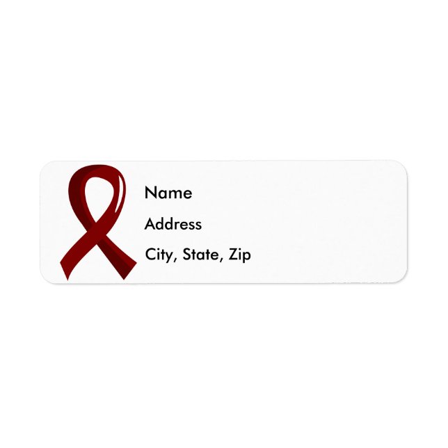 Multiple Myeloma Burgundy Ribbon 3 Label (Front)