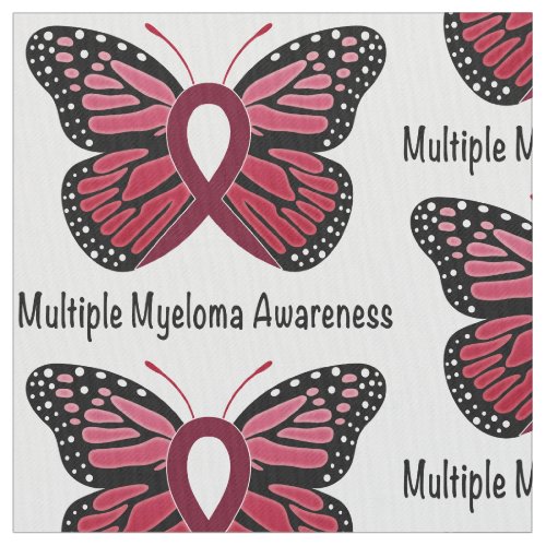Multiple Myeloma Butterfly Ribbon of Hope Fabric