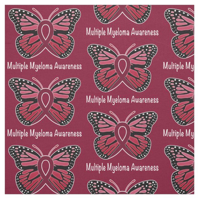 Multiple Myeloma: Butterfly Ribbon of Hope Fabric (Swatch)