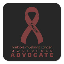 Multiple Myeloma Cancer Advocate Black Square Sticker