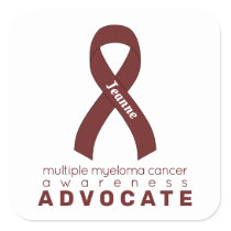 Multiple Myeloma Cancer Advocate White Square Sticker