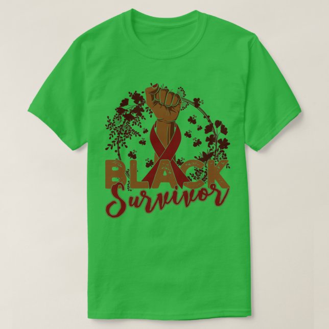 Multiple Myeloma Cancer Awareness Black Survivor G T-Shirt (Design Front)
