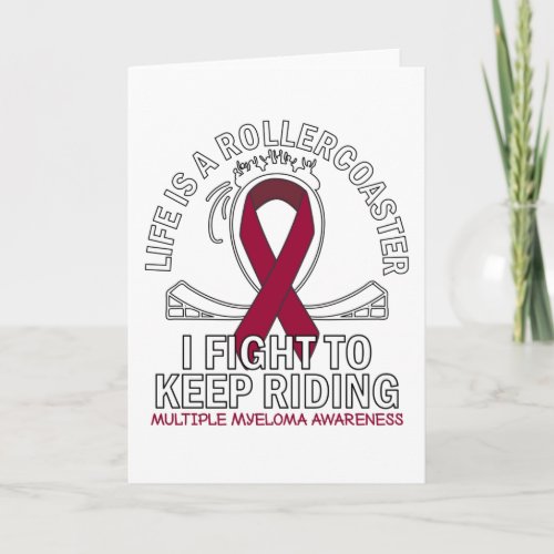 Multiple Myeloma cancer awareness burgundy ribbon Card