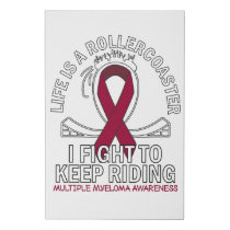 Multiple Myeloma cancer awareness burgundy ribbon Faux Canvas Print