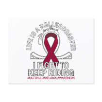 Multiple Myeloma cancer awareness burgundy ribbon Postcard