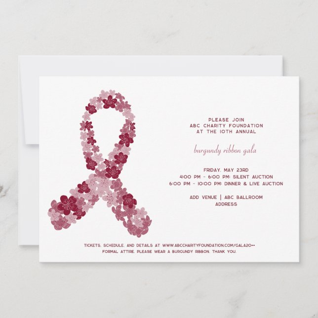 Multiple Myeloma Cancer Awareness Fundraiser Gala Invitation (Front)