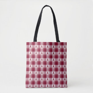 Multiple Myeloma Cancer Awareness Plaid Tote Bag