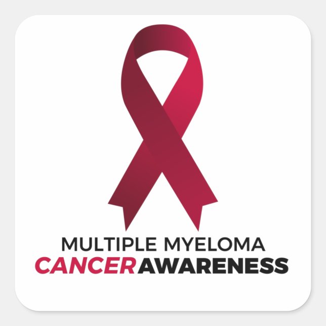 multiple myeloma cancer awareness square sticker (Front)