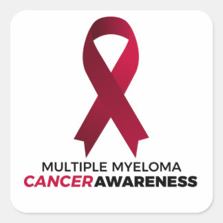 multiple myeloma cancer awareness square sticker