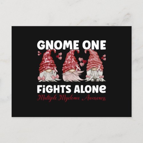 Multiple Myeloma Cancer Burgundy Ribbon Gnome Postcard