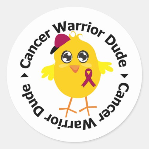 Multiple Myeloma Cancer Warrior Dude Classic Round Sticker