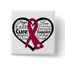 Multiple Myeloma Heart Ribbon Collage Pinback Button