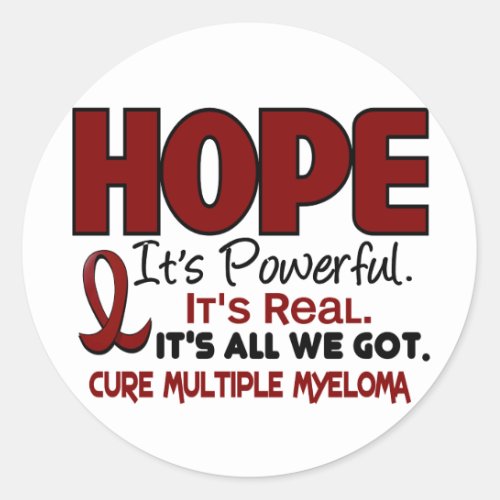 Multiple Myeloma HOPE 1 Classic Round Sticker