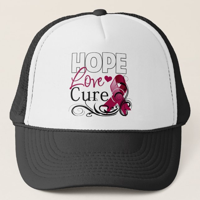 Multiple Myeloma Hope Love Cure Trucker Hat (Front)