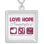 Multiple Myeloma Love Hope Awareness Silver Plated Necklace