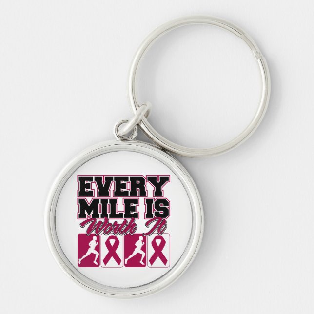 Multiple Myeloma Mens Every Mile is Worth It Keychain (Front)