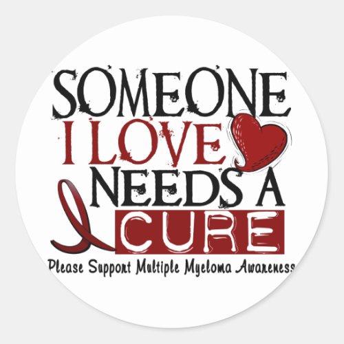 Multiple Myeloma NEEDS A CURE 1 Classic Round Sticker