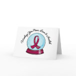Multiple Myeloma Ribbon Merry Christmas Snowglobe Holiday Card