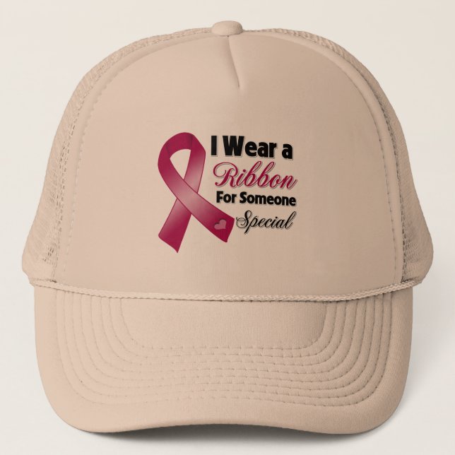Multiple Myeloma Ribbon Someone Special Trucker Hat (Front)