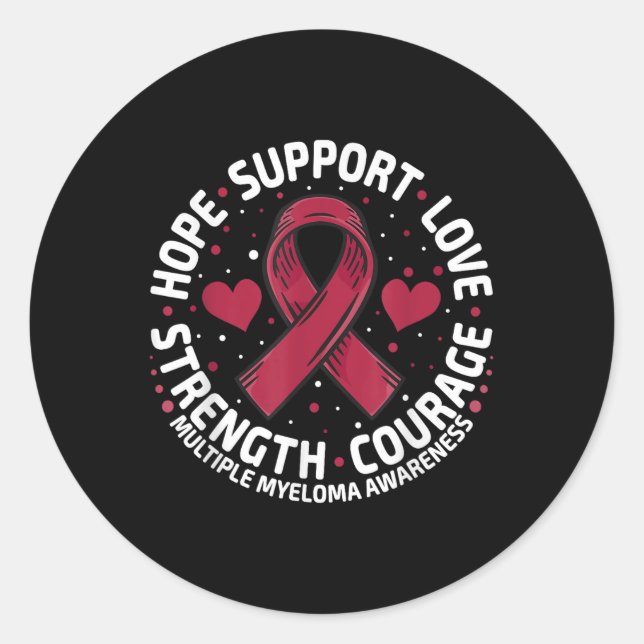 Multiple Myeloma Support Family Multiple Myeloma A Classic Round Sticker (Front)