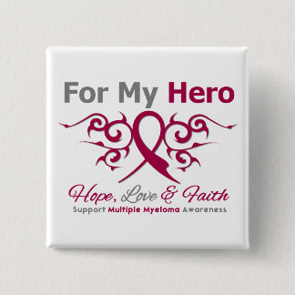 Multiple Myeloma Tribal Ribbon Hero Pinback Button