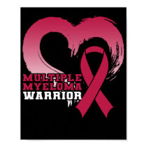 Multiple Myeloma Warrior Awareness Heart Poster