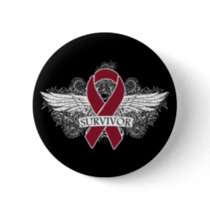 Multiple Myeloma Winged SURVIVOR Ribbon Button