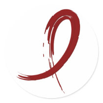 Multiple Myeloma's Burgundy Ribbon A4 Classic Round Sticker