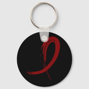 Multiple Myeloma's Burgundy Ribbon A4 Keychain