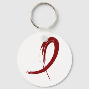 Multiple Myeloma's Burgundy Ribbon A4 Keychain