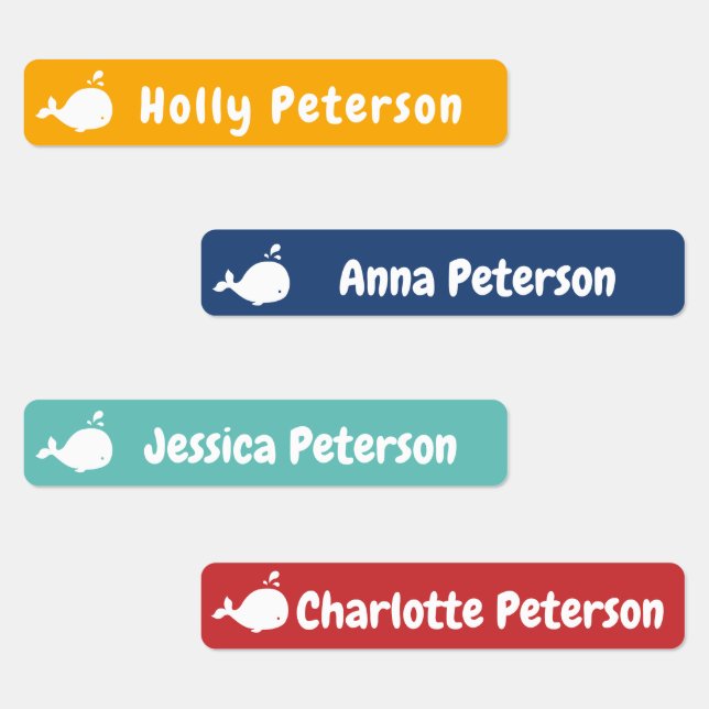 Multiple Name Whale Clothing Label (Group)
