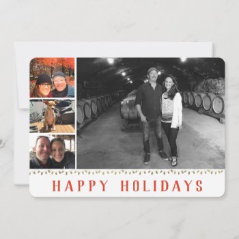 Multiple Photo | 4 Image | Happy Holidays Collage Holiday Card by clever_bits at Zazzle