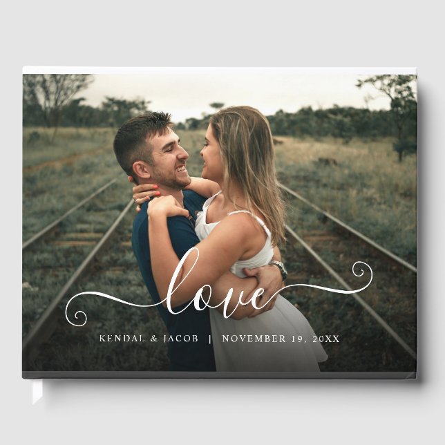 Multiple Photo Collage Wedding Guest Book (Front)