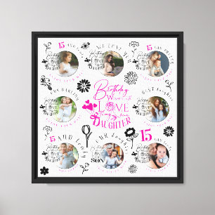 Multiple Photo Daughter Birthday Gifts Canvas Print