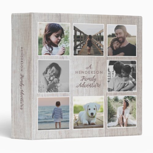 Multiple Photo Family Name Collage Adventure Album 3 Ring Binder