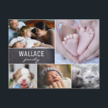 Multiple Photo Family Photo Collage Reunion Postcard<br><div class="desc">Send them a special postcard to let them know you're thinking of them with this Family photo collage. Personalize with your family name and multiple photos. Send a message of love and thoughtfulness. A beautiful keepsake for family reunions. Send it for the holidays, send it just because. Keep connected with...</div>
