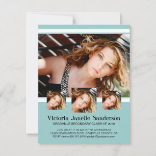 Multiple Photo Graduation Any Color Invitation