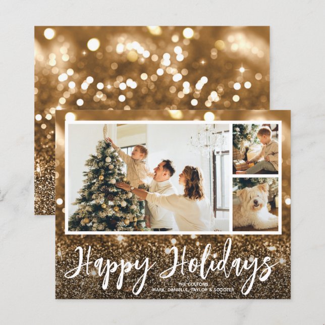 Multiple Photo Happy Holidays Budget Cards (Front/Back)