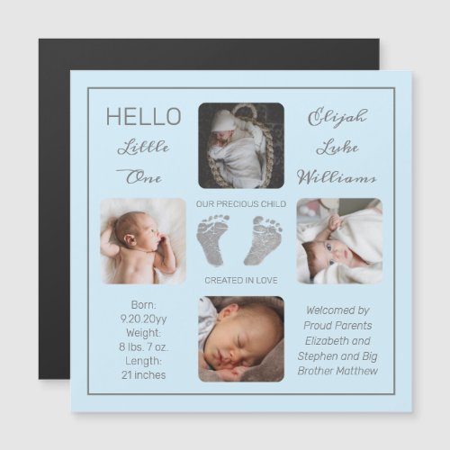 Multiple Photo Magnetic Birth Announcement