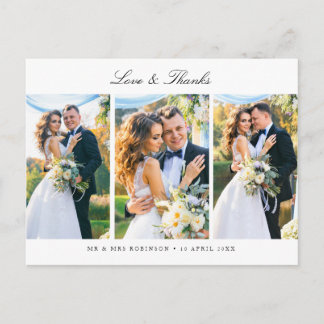 multiple photo script wedding thank you card