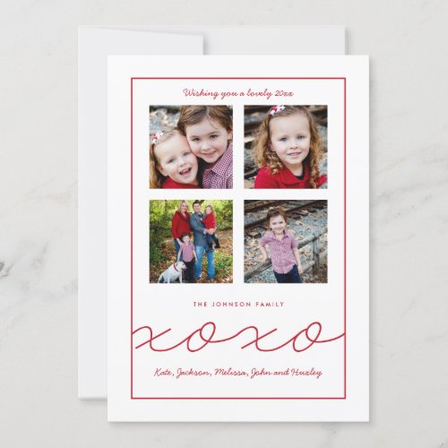 Multiple Photo Valentines Day Family Holiday Card
