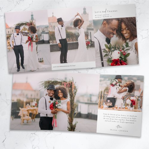 Multiple Photo Wedding Trifold Thank You Card