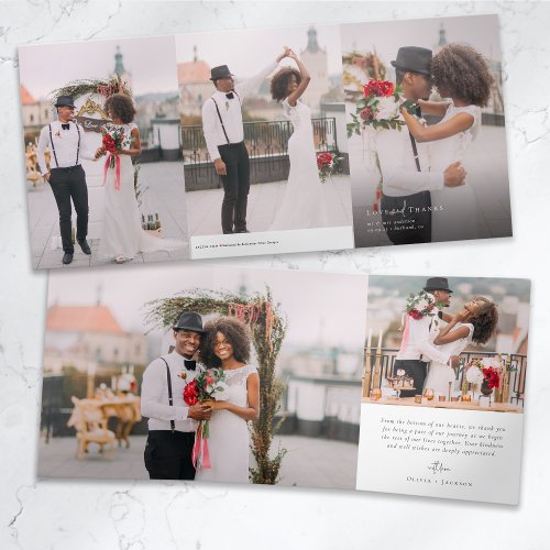 Multiple Photo Wedding Trifold Thank You Card