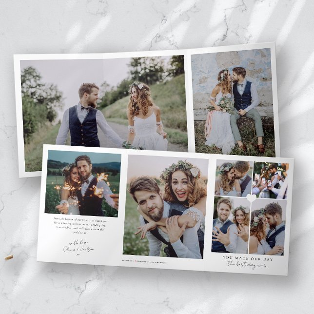 Multiple Photo Wedding Trifold Thank You Card (Creator Uploaded)