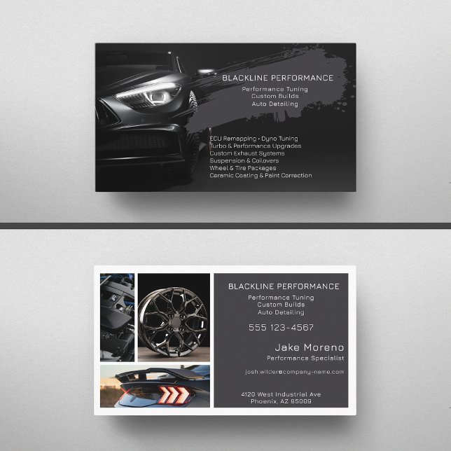 Multiple photos Auto Detailing Tuning Professional Business Card (Creator Uploaded)