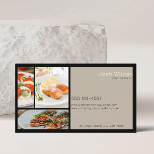 Multiple photos chef caterer food professional business card