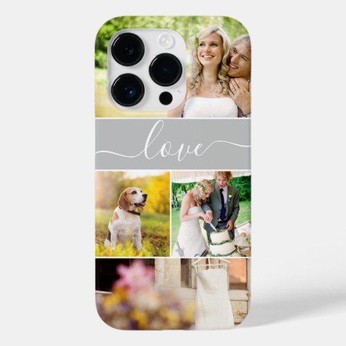 Multiple photos love script newlywed bride custom Case_Mate iPhone 14 pro case